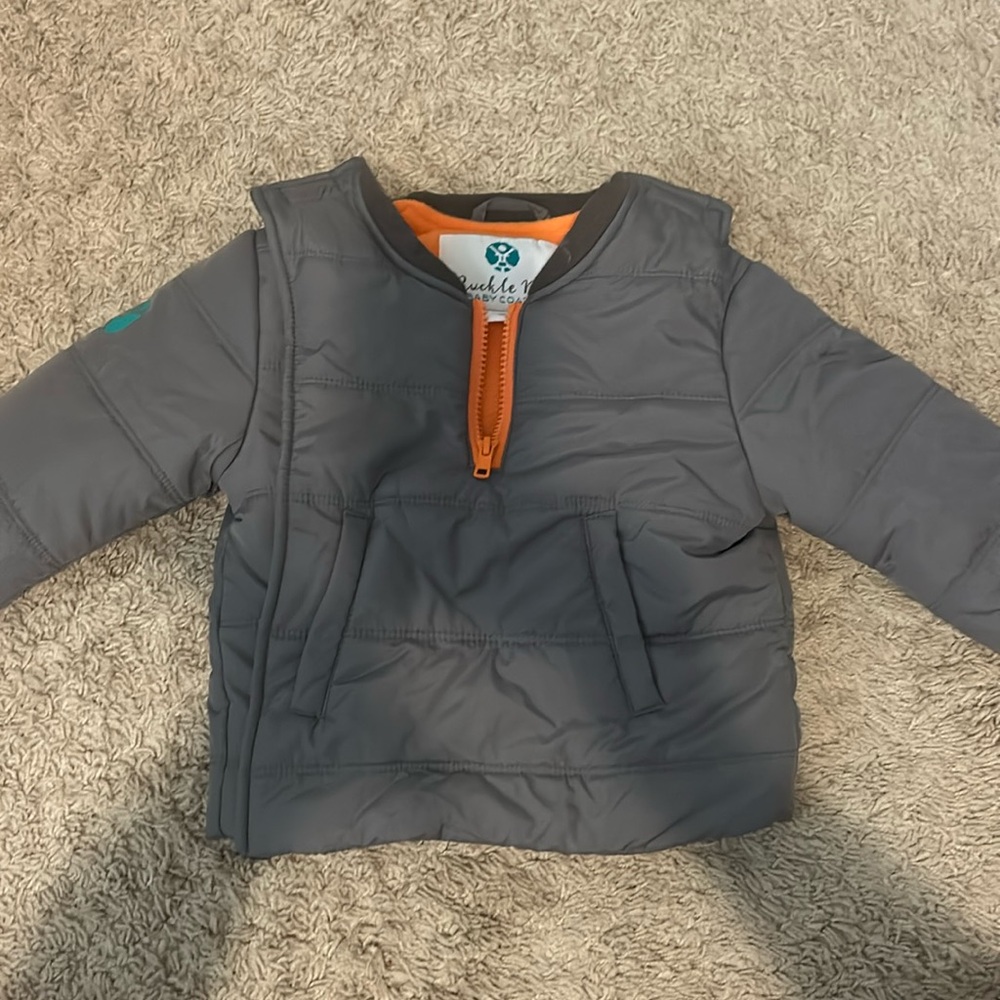 Kids Gray Jacket with Orange Accents